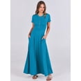 thumbnail image 2 of Vestido largo ANRABESS, casual de verano, manga corta, azul para mujer, 2 of 8