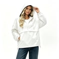 thumbnail image 3 of Women Half Zip Hooded Anorak Windbreaker Pullover Jacket with Pockets Casual Lightweight Windproof Outdoor Coat White, 3 of 9