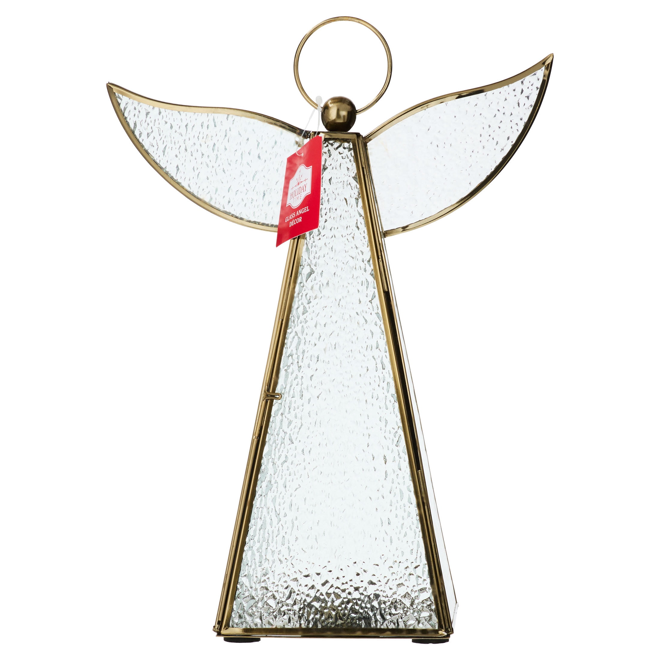 Metal and Glass Angel Christmas Decoration, Clear and Bronze, 11.7", by Holiday Time