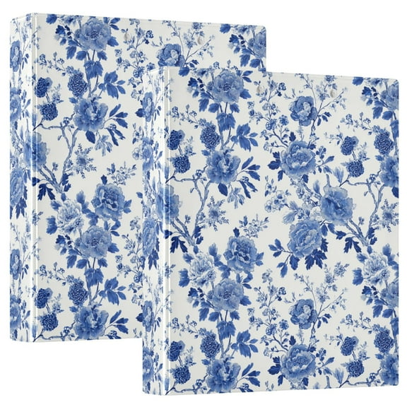 Three Ring Binder Artistic Flowers 1.5 Inch Round Binder D-Rings for Office Supplies and More