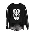 thumbnail image 5 of Oversized Halloween Sweatshirt Womens Crew Neck Casual Cute Printed Shirts Lightweight Loose Fit Long Sleeve Vintage Tops, 5 of 6