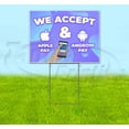 thumbnail image 1 of We Accept Online Pay (18" x 24") Yard Sign, Includes Metal Step Stake, 1 of 6