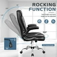 thumbnail image 3 of Homall Faux Leather Office Chair Adjustable Height Desk Chair Ergonomic Chair, Black, 3 of 7