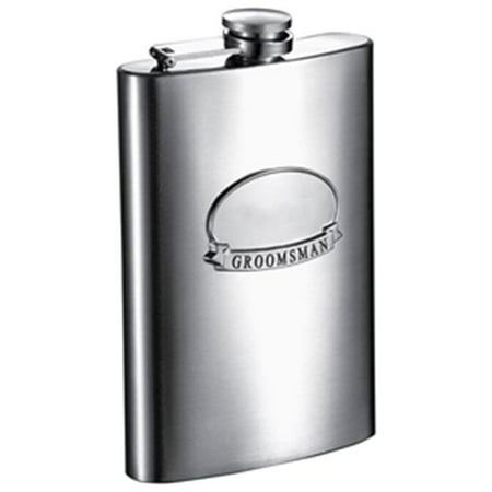 

Visol VF5061 Groomsman Ribbon 8 oz Brushed Steel Flask