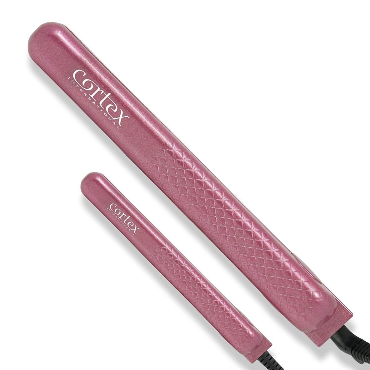 Cortex International Black Series Duo Platinum 1.25 Inch 0.5 Inch Travel Size Gemstone Infused Ceramic Plates Duet Flat Iron Sage Purple Walmart
