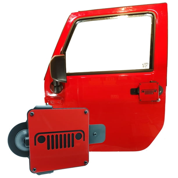 Metal Jeep 20072018 Jeep Wrangler JK Door Handle with Red Jeep Grill