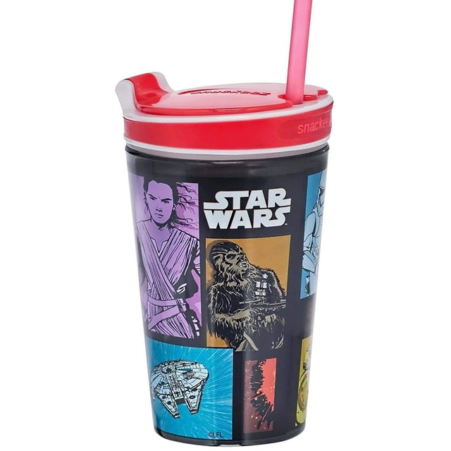 Snackeez Jr - 2-In-1 Snack & Drink Cup Favorite Snack All In One Hand Star Wars 7 Movie Edition as Seen on TV (Assorted) 2pk