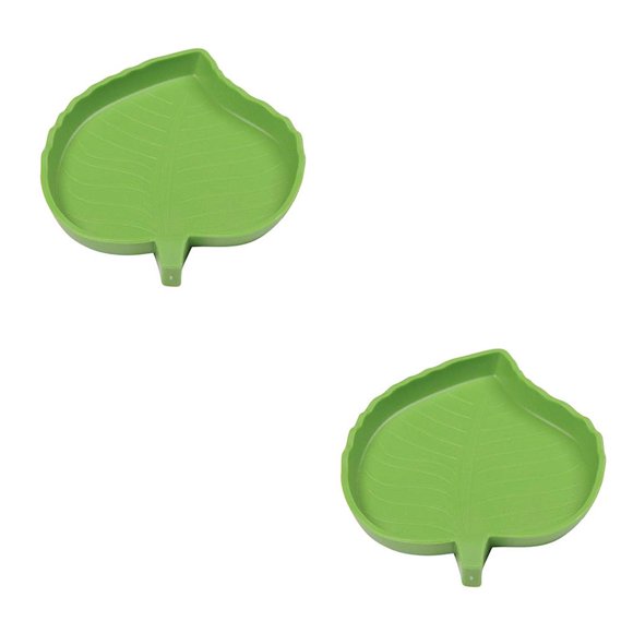 Billuyoard 1 Pza 2 tamaños nuevo plástico reptil Pet agua comida Gecko comida gusano alimentador hoja verde forma tortuga mascotas Type3 NO3