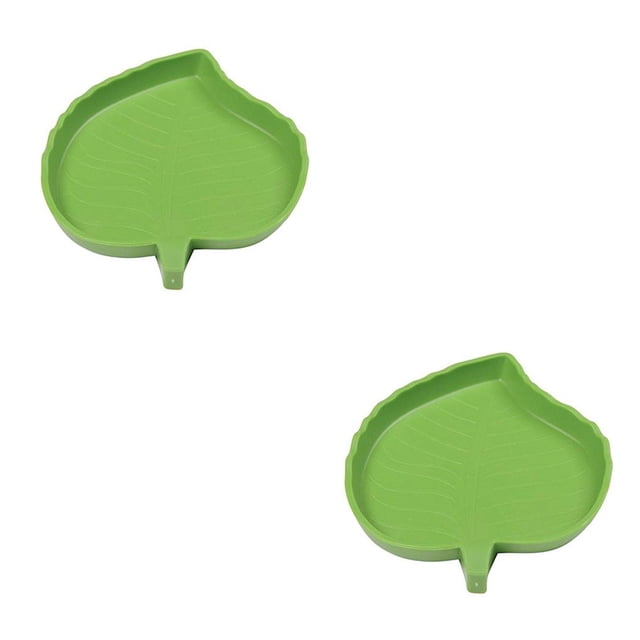 Billuyoard 1 Pza 2 tamaños nuevo plástico reptil Pet agua comida Gecko comida gusano alimentador hoja verde forma tortuga mascotas Type3 NO3