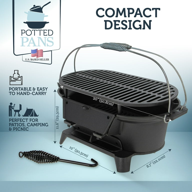 Lodge Logic Cast Iron Sportsman's Charcoal Grill