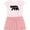 Pink With Stripes, variant on Inktastic Montana Black Bear Silhouette Girls Toddler Dress