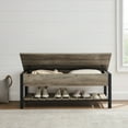 Walker Edison Storage Bench, Grey Wash