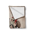 thumbnail image 2 of Christmas Soft Flannel Fleece Throw Blanket, Rock Grunge Santa with Heart Tattoo on Motorbike Delivery Bikie Peace Theme, Cozy Plush for Indoor and Outdoor Use, 50" x 60", Red and Cream, by Ambesonne, 2 of 6
