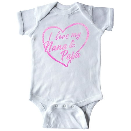 

Inktastic I Love My Nana and Papa in Pink Chalk Heart Gift Baby Boy or Baby Girl Bodysuit