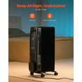 thumbnail image 5 of VEVOR Electric Oil Filled Radiator, 1500W Radiant Space Heater with LED Screen, Over-Heat Protections,24h Timer, Portable Handle Casters, Thermostat,Remote Control for Indoor Use,Black, 5 of 9