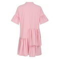 thumbnail image 4 of EUBUY Spring Summer Ruffle Sleeve Tiered Babydoll Dress for Women Flowy Swing Mini Dress Boho Flowy Pleated Dress Pink S, 4 of 7
