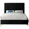 thumbnail image 6 of Meridian Furniture Cruz Solid Wood Tufted Velvet Queen Bed in Black, 6 of 9
