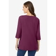 thumbnail image 2 of Woman Within Plus Size Perfect Three-Quarter Sleeve Boatneck Tee, 2 of 6