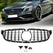Kojem Front Bumper Grille Cover for 2015 2016 2017 2018 Mercedes Benz W205 C63 AMG S Suitable both with or without Camera Model