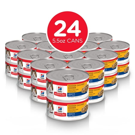Hill's Science Diet Senior 7+ Canned Cat Food, Tender Chicken Dinner, 5.5 oz