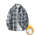 thumbnail image 2 of RongHuan Big and Tall Plaid Shirt Mens Fleece Lapel Warm Jacket Loose Fit Long Sleeve Flannel Shirts Casual Button Down Overshirt, 2 of 4