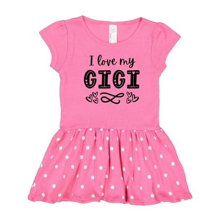 

Inktastic I Love My Gigi with Hearts Gift Toddler Girl Dress