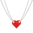 thumbnail image 1 of Collar con colgante de corazón de ladrillo colorido para parejas para la amistad Juego de joyas de rompecabezas de dos piezas -3 piezas, 1 of 5