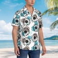 thumbnail image 5 of Xecao Watercolor Sunflower print Hawaiian shirt - a stylish short-sleeve button-down for men, perfect for casual beach and tropical outings., 5 of 9