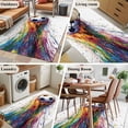 thumbnail image 6 of Rainbow Soccer Washable Area Rug 2.7 x 5 ft Abstract Paint Trails Artistic Multicolor Fluid Art Ball , Soft Non Slip Rugs Stain Repellent Indoor Felt Carpet for Living Dining Room Bedroom Home Office, 6 of 9