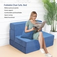thumbnail image 4 of Folding Sofa Bed Chair with Pillow,Convertible Fold Out Chair Bed Sleeper,Foam Floor Mattress, Foldable Futon Couch Bed for Living Room/Dorm/Guest/Office (Blue, Twin), 4 of 7