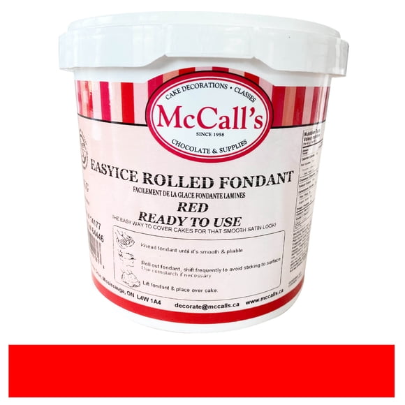 McCall's - Fondant Easyice Red - 1kg - 1ct - Professional Ready-to-Use Decorating Icing for Cakes and Confections (1ct)