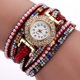 thumbnail image 2 of Reloj de cuarzo con banda de cuero de PU con diamantes de imitación coloridos Reloj femenino brillante con perlas de imitación (rojo), 2 of 5