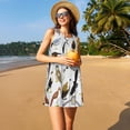 thumbnail image 3 of Balery Animal Bird Vestidos de verano para mujer con estampado: vestido holgado sin mangas, vestido playero informal y cómodo para días calurosos., 3 of 7