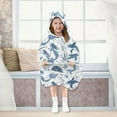 thumbnail image 7 of joogoo Wearable Blanket Hoodie for Mermaid Dolphins Coral Oversized Sherpa Hooded 3-14 YR M, 7 of 7