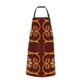 thumbnail image 3 of XMXT 1 Pcs Waterproof Kitchen Cooking Apron, Golden Floral Leaf Print Adjustable Aprons for Women Men with Pockets, 3 of 9
