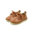 thumbnail image 3 of Rotosw Girls Boys Dress Shoes Formal Oxfords Comfort Leather Shoe Casual Lace Up Flats Performance Lightweight Brown 6.5C, 3 of 8