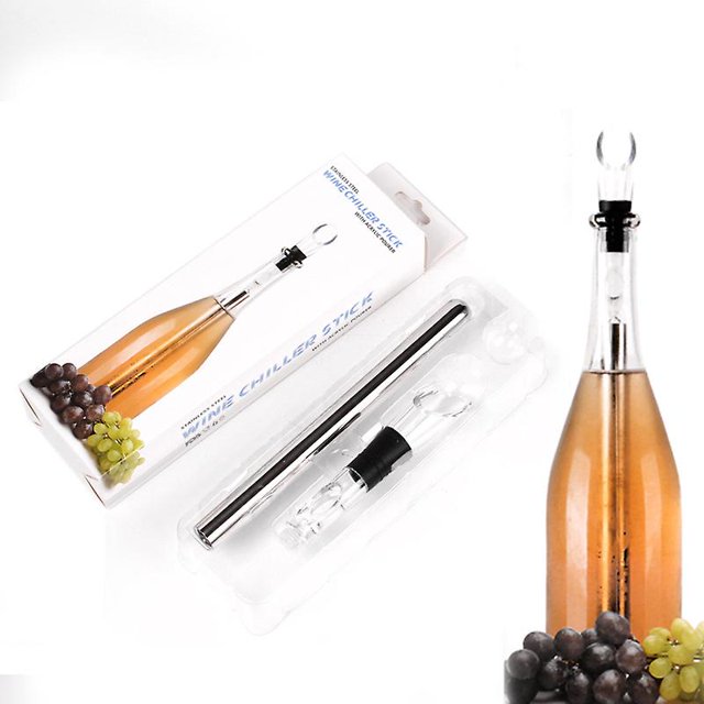 Enfriador de vino en forma de barra con aireador y vertedor antigoteo, acero inoxidable