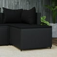 thumbnail image 1 of vidaXL Garden Footrest with Cushion Black Poly Rattan, 1 of 4