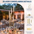 thumbnail image 5 of Home Decor 42.5In Candlestick Holders 5 Arm Gold Floor Candelabra, Tall Metal Candle Centerpieces for Tables with Acrylic Lampshade for Wedding, Birthday Party, Christmas, Fit LED 0.82'' LED Candle, 5 of 7