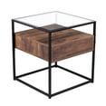 thumbnail image 4 of SEI Furniture Olivern 1 Drawer Glass Top End Table in Black and Natural, 4 of 10