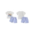 thumbnail image 2 of BemeyourBBs Toddler Baby Boy Birthday Outfit 6 12 18 24 Months 2 3 4 Years Baby Boy Summer Clothes Cute Animals Dinosaurs Embroidery Short Sleeve T Shirt Tops with Striped Pockets Shorts 2Pcs Set, 2 of 7