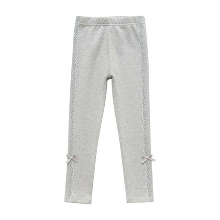 

Dadaria Baby Tights 3-12 Years Autumn Winter Baby Girl Side Lace Bow Leggings Cropped Trousers Gray 11-12 Years Baby