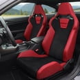 thumbnail image 2 of Spec-D Tuning Red/Black Premium Suede, Fully Reclinable Racing Seat w/Dual Sliders, 4 Point Harness Compatible, 1 Seat, 2 of 7