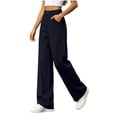 thumbnail image 5 of Oksale Khaki Pants for Women High Waisted Chino Pants with Pockets Trendy Vintage Loose Straight Leg Dress Pants Lightweight Trendy Trousers Navy XL, 5 of 7