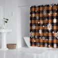 thumbnail image 2 of Orange and Black Plaid Christmas Snowflake Pattern Shower Curtain 72"x72" ,Bathroom Decorative Shower Curtains Set with 12 Hooks,Modern Waterproof Washable Shower Curtain, 2 of 6