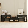thumbnail image 2 of Costway 3 PCS TV Stand for TV's up To 65" Console Entertainment Center Bookcase Shelves Black Wood, 2 of 10