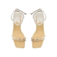 thumbnail image 4 of Schutz Hina Mid White Braided Details Lace Up Open Toe Mid Block Heel Sandals (White, 6), 4 of 6