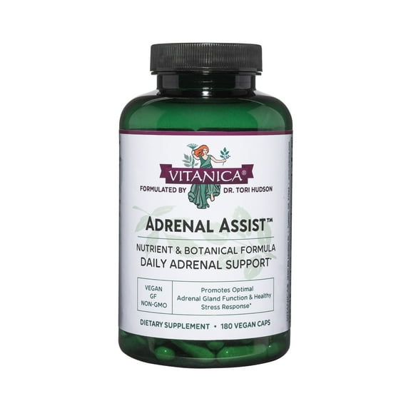 Vitanica Adrenal Assist, Adrenal Support, Vegan, 180 Capsules