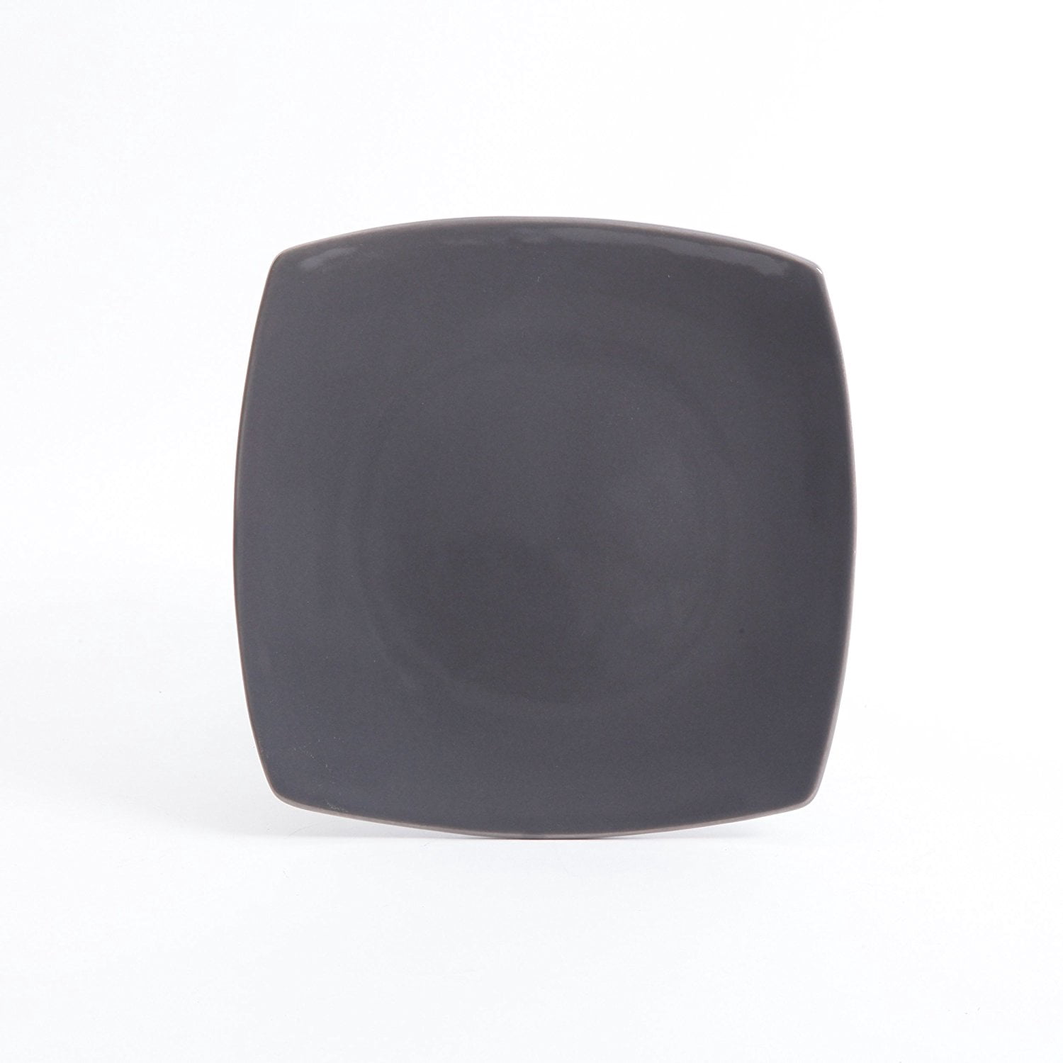 Gibson Home Soho Lounge Soft Square Dinnerware Set Reactive Glaze Stoneware, Grey, 16 Piece