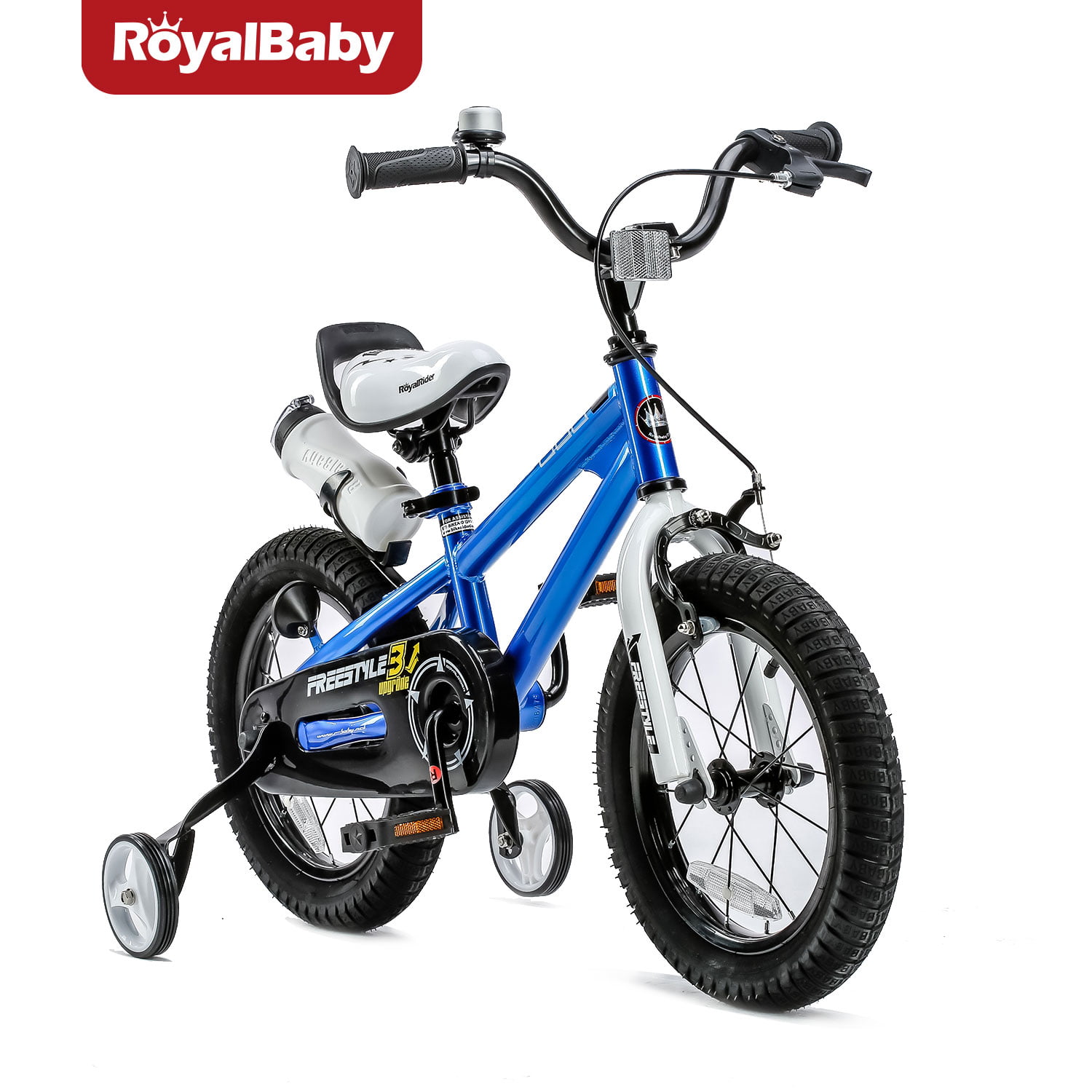 14" Blue Childrens Bicycle Kids Bike With Training Stabilisers For Boy&Girl Gift 